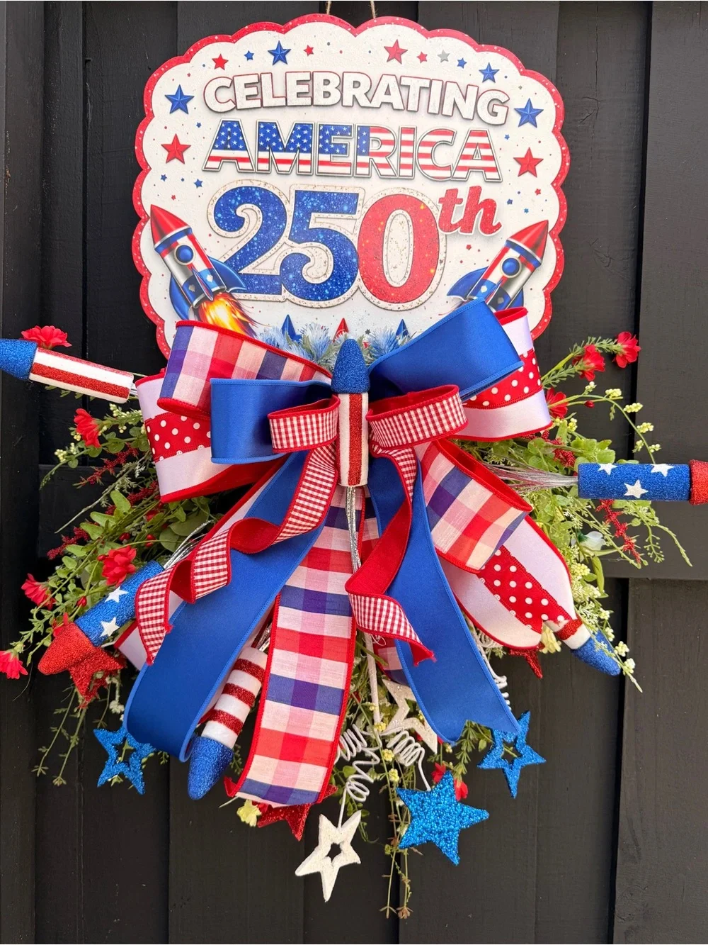 Celebrating America 250th Patriotic Door Decor - Red White Blue